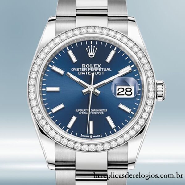 Rolex Datejust m126284rbr-0010 Senhoras 36mm mostrador azul pulseira de ostra