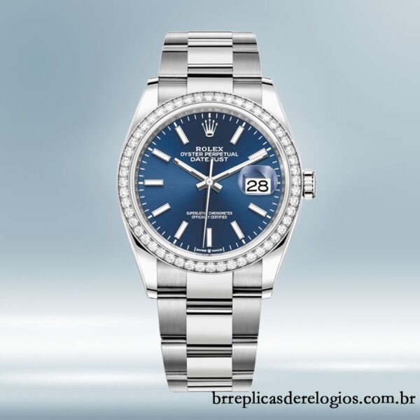 Rolex Datejust m126284rbr-0010 Senhoras 36mm mostrador azul pulseira de ostra - Imagem 2