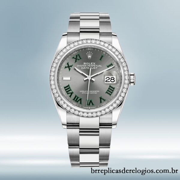 Rolex Datejust 36mm Senhoras m126284rbr-0038 Tom prata Automático - Imagem 2