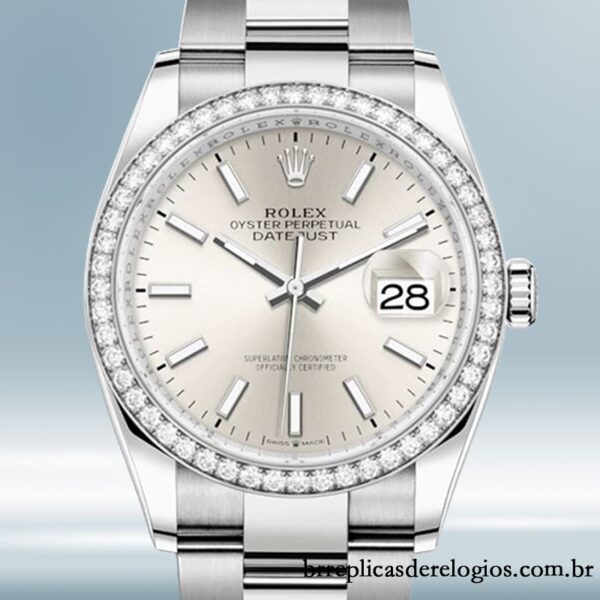 Rolex Datejust Senhoras 36mm m126284rbr-0006 Tom prata