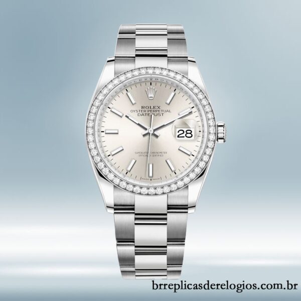 Rolex Datejust Senhoras 36mm m126284rbr-0006 Tom prata - Imagem 2