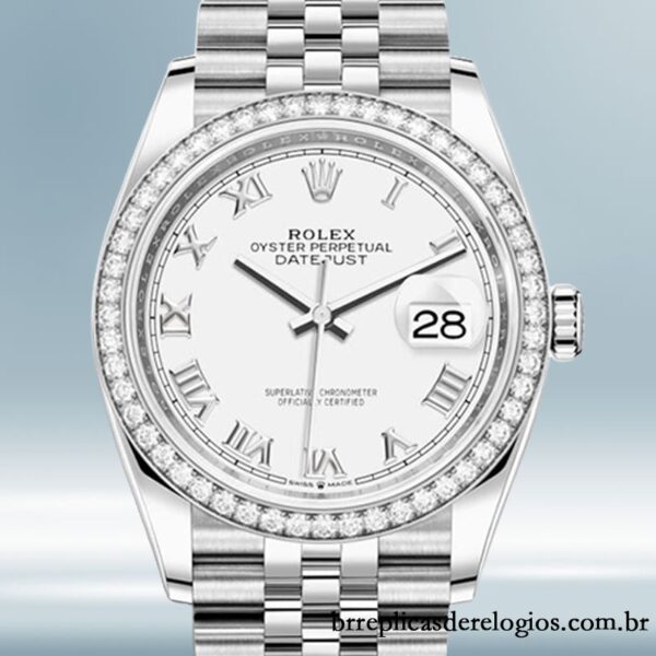 Rolex Datejust Senhoras m126284rbr-0017 36mm Tom prata