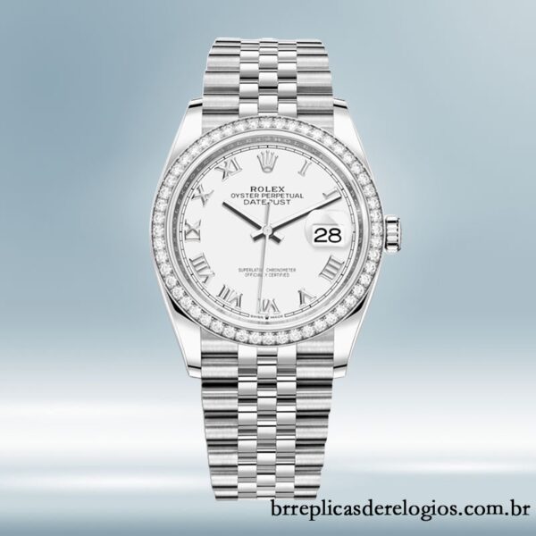 Rolex Datejust Senhoras m126284rbr-0017 36mm Tom prata - Image 2
