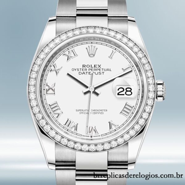 Rolex Datejust Senhoras m126284rbr-0018 36mm mostrador branco pulseira de ostra