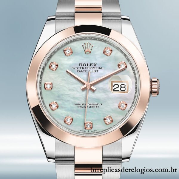 Rolex Datejust 41mm masculino m126301-0013 Automático Mostrador Madrepérola Branca