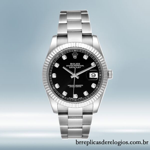 Rolex Datejust masculino m126334-0011 41mm mostrador preto pulseira de ostra - Imagem 2