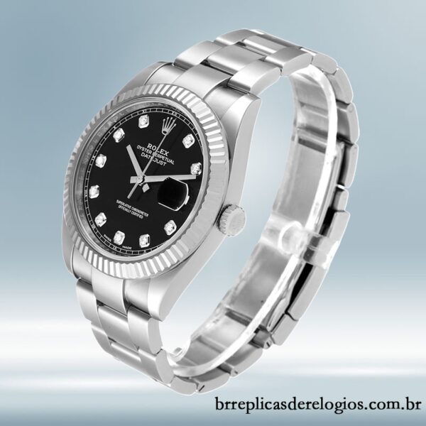 Rolex Datejust masculino m126334-0011 41mm mostrador preto pulseira de ostra - Imagem 3