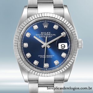 Rolex Datejust masculino 126334 41mm mostrador azul pulseira de ostra