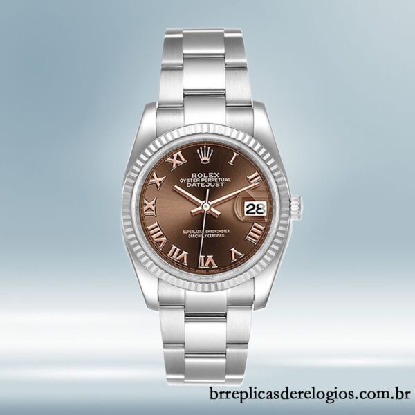 Rolex Datejust 40mm masculino 126334CHRO Mostrador Chocolate Tom prata - Imagem 2