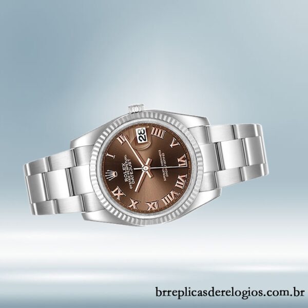 Rolex Datejust 40mm masculino 126334CHRO Mostrador Chocolate Tom prata - Imagem 3