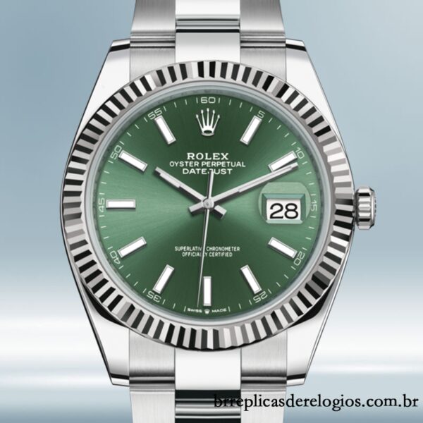 Rolex Datejust 41mm masculino m126334-0027 Mostrador Verde