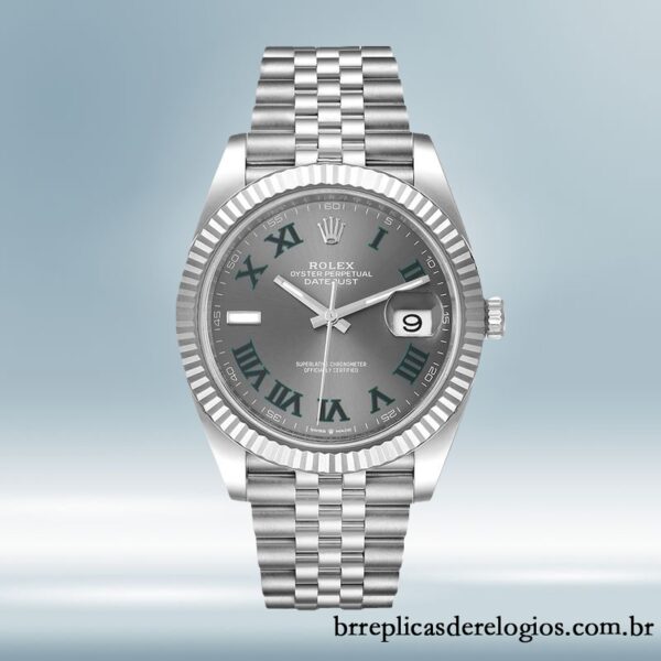 Rolex Datejust 41mm masculino m126334-0022 Wimbledon Dial Tom prata - Image 2