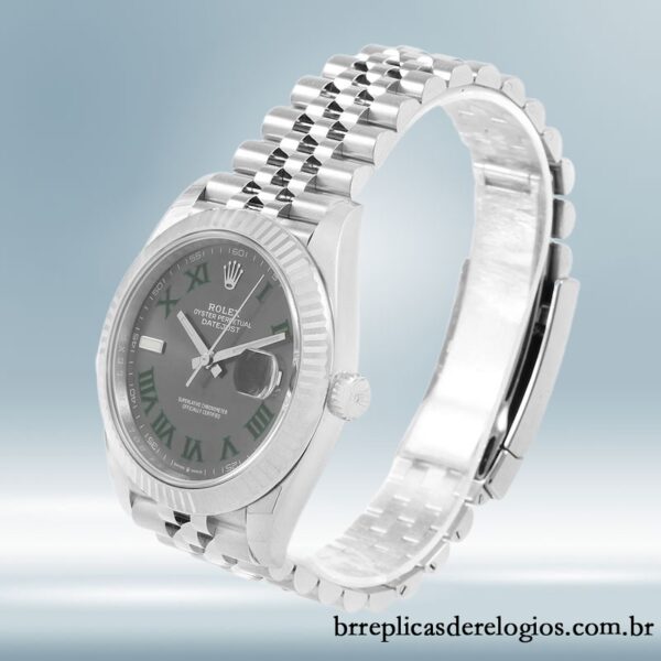 Rolex Datejust 41mm masculino m126334-0022 Wimbledon Dial Tom prata - Image 3