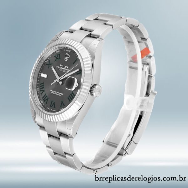 Rolex Datejust masculino 41mm m126334-0021 Wimbledon Dial Tom prata - Imagem 3