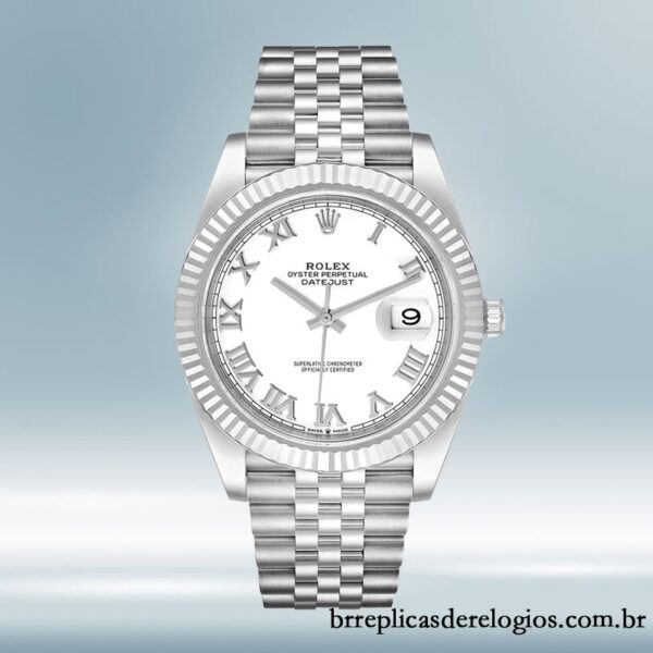 Rolex Datejust masculino 41mm 126334WRJ Tom prata mostrador branco - Imagem 2