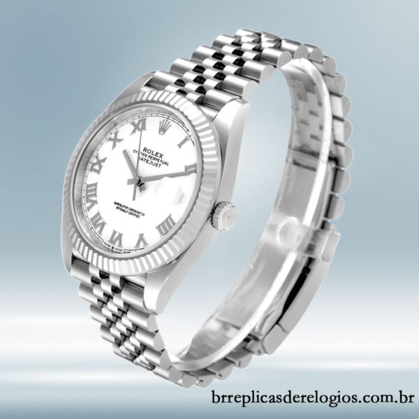 Rolex Datejust masculino 41mm 126334WRJ Tom prata mostrador branco - Imagem 3