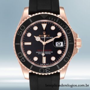 Rolex Yacht-master 40mm m126655-0002 masculino mostrador preto Rosa Dourado