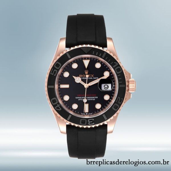 Rolex Yacht-master 40mm m126655-0002 masculino mostrador preto Rosa Dourado - Imagem 2