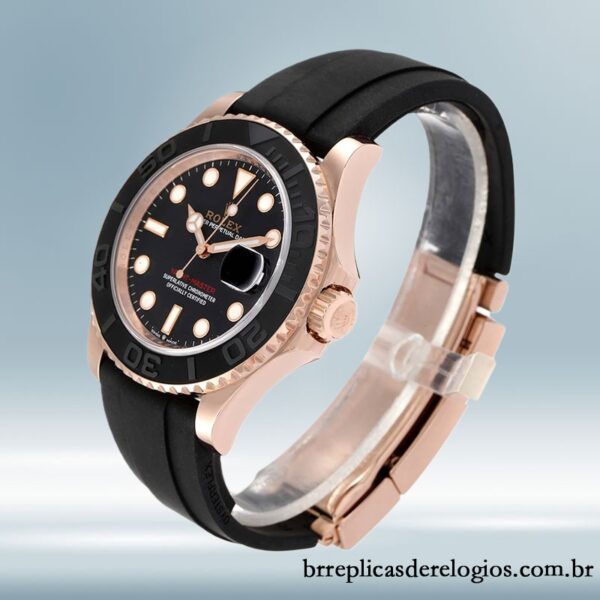 Rolex Yacht-master 40mm m126655-0002 masculino mostrador preto Rosa Dourado - Imagem 3