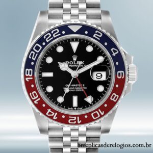 Rolex Gmt Master Ii 40mm masculino m126710blro-0002 Tom prata mostrador preto