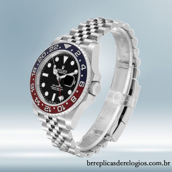 Rolex Gmt Master Ii 40mm masculino m126710blro-0002 Tom prata mostrador preto - Image 3