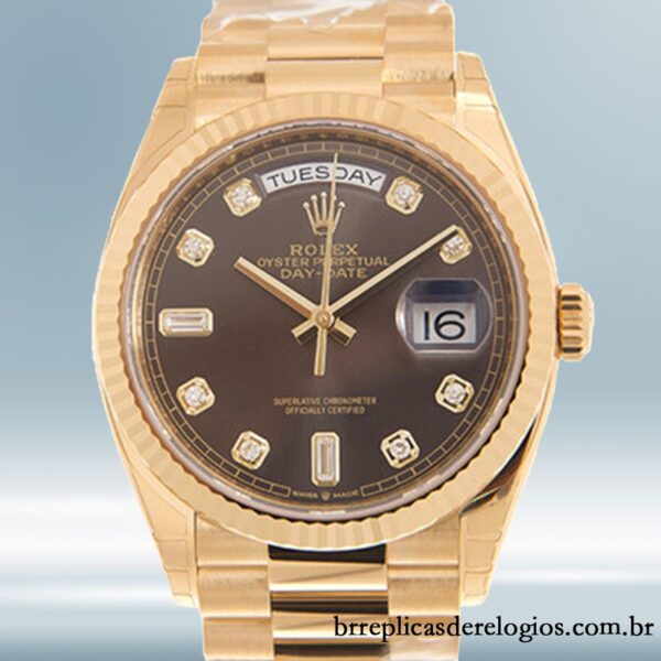Rolex Day-date Unissex 36mm m128238-0022 Mostrador Marrom