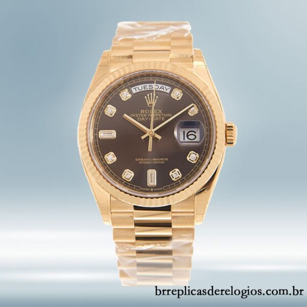 Rolex Day-date Unissex 36mm m128238-0022 Mostrador Marrom - Image 2