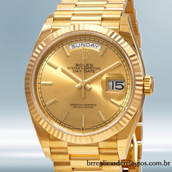 Rolex Day-date 36mm Unissex m128238-0045 pulseira do presidente mostrador champanhe
