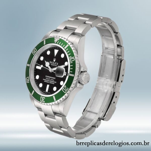 Rolex Submariner masculino 40mm 16610LV mostrador preto pulseira de ostra - Image 3