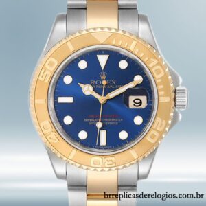 Rolex Yacht-master 40mm masculino 16623BLSO Tom prata mostrador azul
