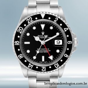 Rolex Gmt Master Ii 16710BKSO masculino 40mm pulseira de ostra Tom prata