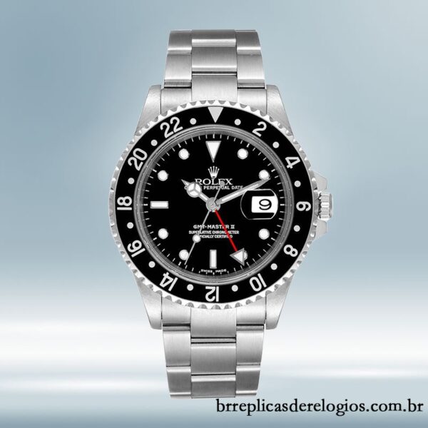 Rolex Gmt Master Ii 16710BKSO masculino 40mm pulseira de ostra Tom prata - Image 2