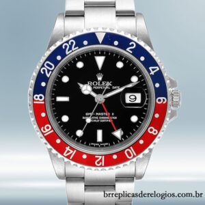 Rolex Gmt Master Ii masculino 40mm 16710PEPSI pulseira de ostra