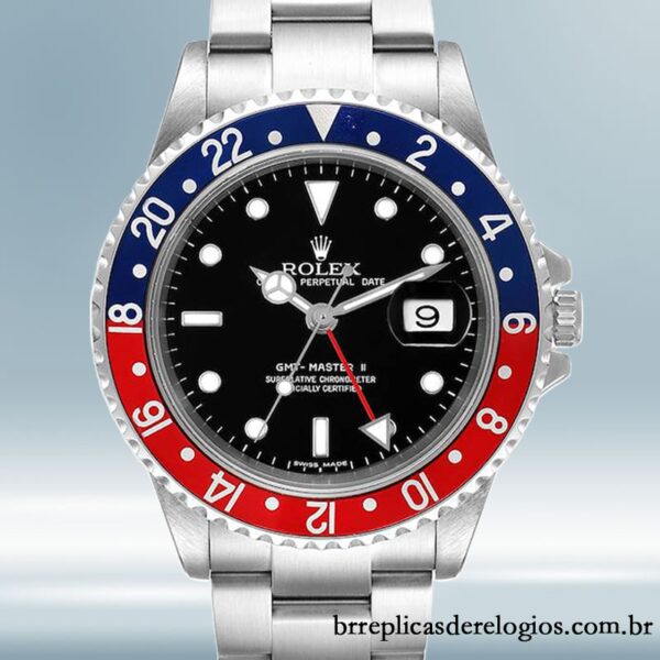 Rolex Gmt Master Ii masculino 40mm 16710PEPSI pulseira de ostra