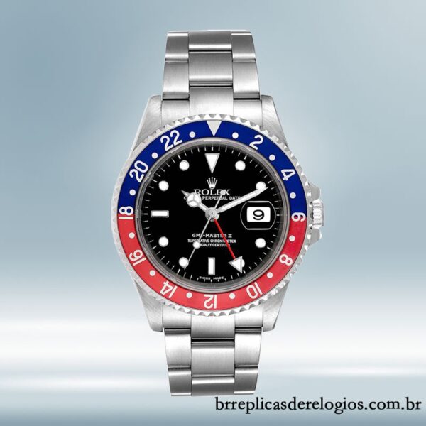 Rolex Gmt Master Ii masculino 40mm 16710PEPSI pulseira de ostra - Imagem 2