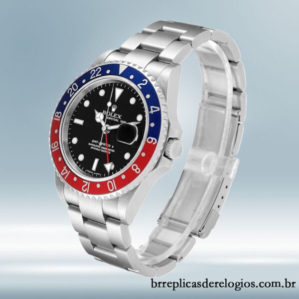 Rolex Gmt Master Ii masculino 40mm 16710PEPSI pulseira de ostra - Imagem 3