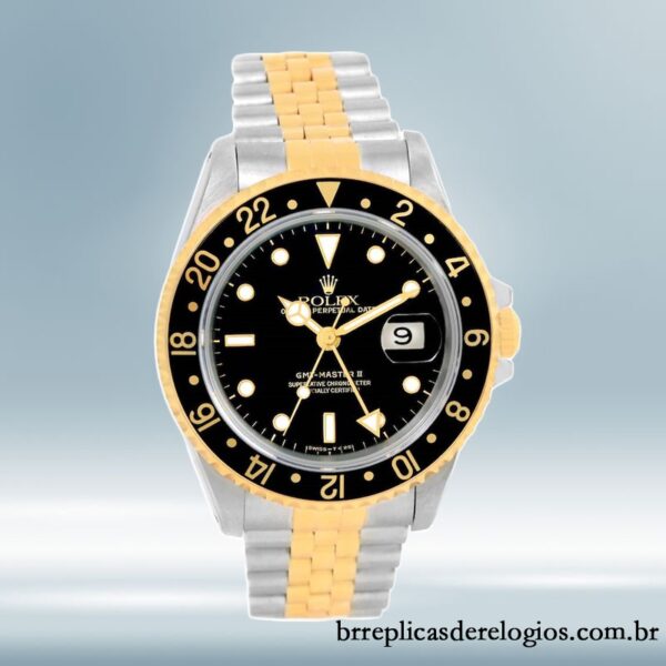 Rolex Gmt Master masculino 40mm 16713BKSJ Tom de ouro - Imagem 2