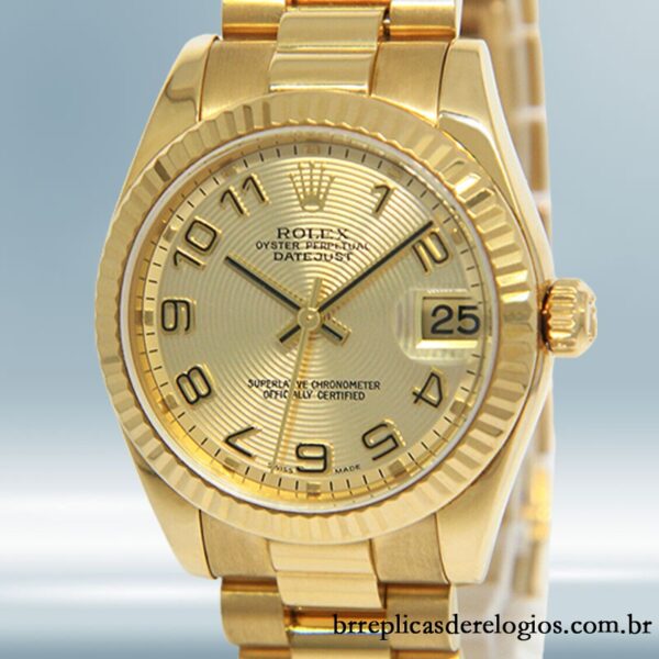 Rolex Datejust 31mm masculino 178278 Mostrador Concêntrico Champanhe Tom de ouro