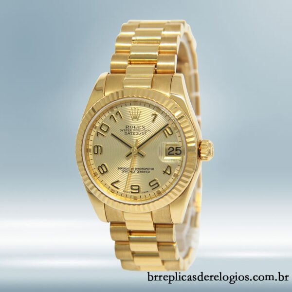 Rolex Datejust 31mm masculino 178278 Mostrador Concêntrico Champanhe Tom de ouro - Imagem 2
