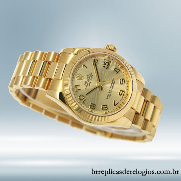 Rolex Datejust 31mm masculino 178278 Mostrador Concêntrico Champanhe Tom de ouro - Imagem 3