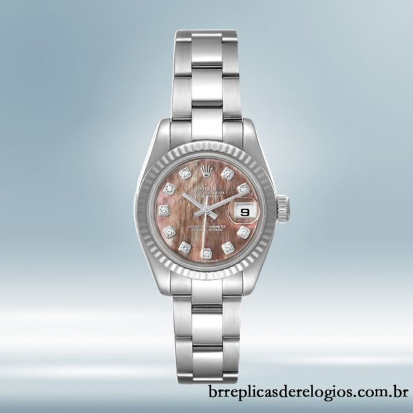 Rolex Datejust 26mm Senhoras 179174 pulseira de ostra Mostrador Preto Madrepérola - Imagem 2