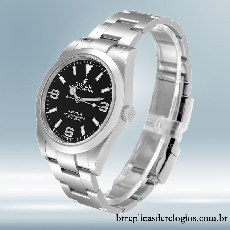 Rolex Explorer masculino 39mm m214270-0003 Tom prata mostrador preto - Imagem 3