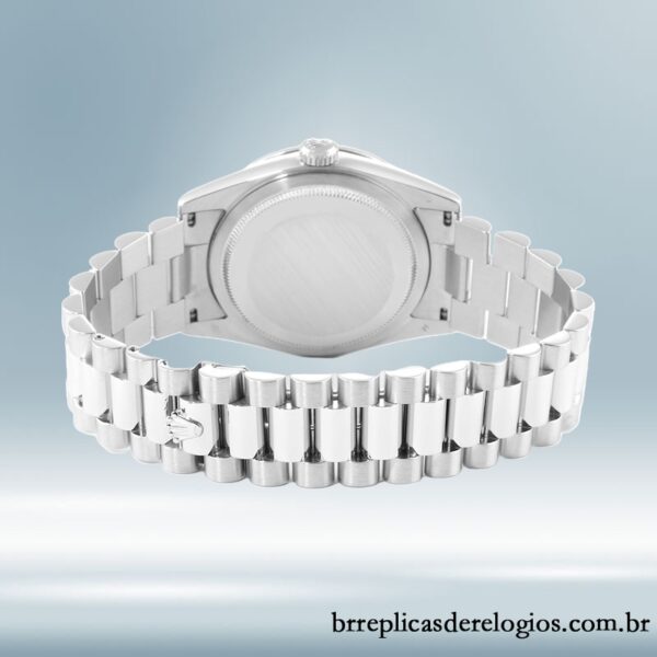 Rolex Day-Date 41mm masculino 218239 Tom prata mostrador preto - Image 4