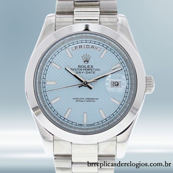 Rolex Day-date masculino m228206-0004 40mm pulseira do presidente Tom prata