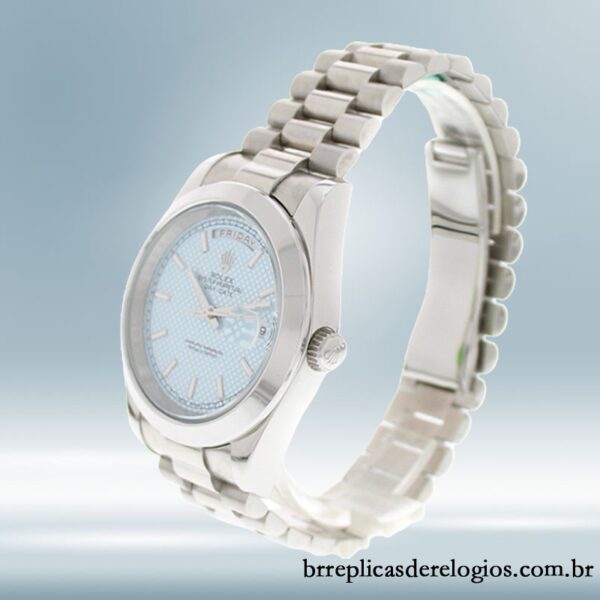 Rolex Day-date masculino m228206-0004 40mm pulseira do presidente Tom prata - Image 3