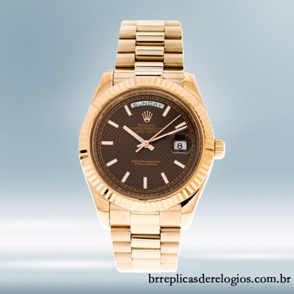 Rolex Day-date 40mm masculino 228235-0006 Mostrador Marrom Rosa Dourado - Imagem 2