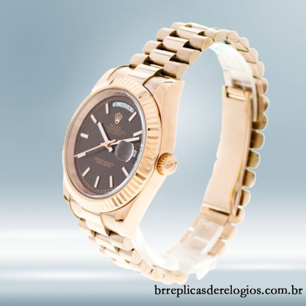 Rolex Day-date 40mm masculino 228235-0006 Mostrador Marrom Rosa Dourado - Imagem 3