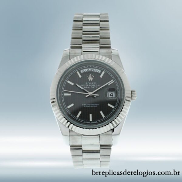 Rolex Day-date 40mm 228239BKSP masculino Tom prata - Image 2