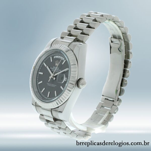 Rolex Day-date 40mm 228239BKSP masculino Tom prata - Image 3