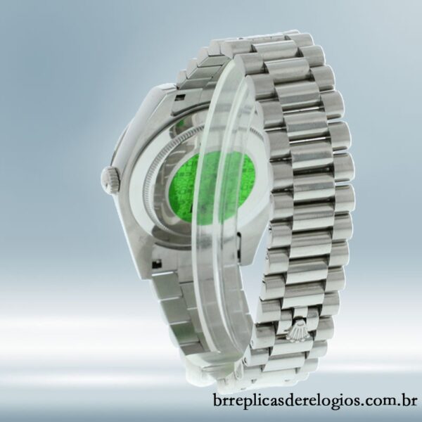 Rolex Day-date 40mm 228239BKSP masculino Tom prata - Image 4